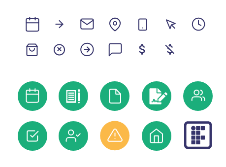 icons used in the website